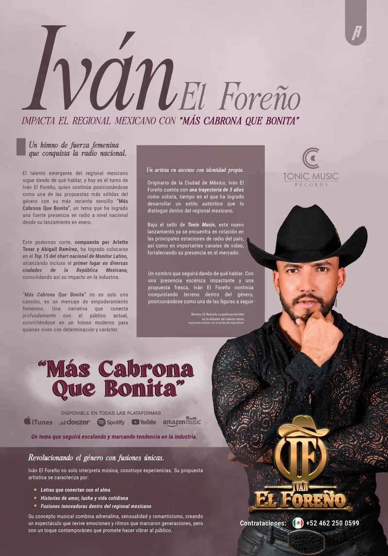 🔵 IVÁN EL FOREÑO IMPACTA EL REGIONAL MEXICANO CON “MÁS CABRONA QUE BONITA”